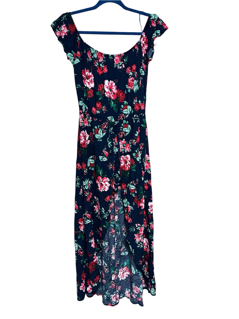 Top & Shorts With Long Tail Skirt | Ambiance Romper with Maxi Overlay | Size L